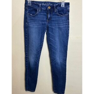 American‎ Eagle Super Stretch Dark Wash Denim Skinny Jeans 28x26